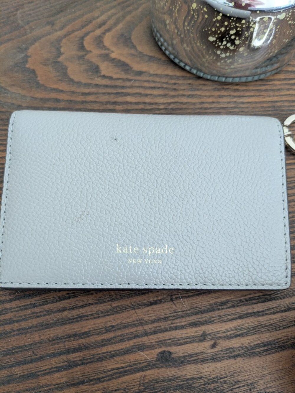 Kate Spade Keychain Wallet.  Taupe color.